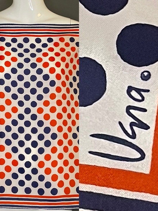 Vera Neumann Accessories - Vintage Vera Red Whit Blue Polka Dot Scarf 22 In Very Good Condition